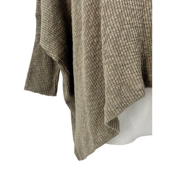 NWT Free People x FP Beach Taupe Cocoon Cowl Neck Dolman Sleeve Knit Poncho Swea - Picture 5 of 16